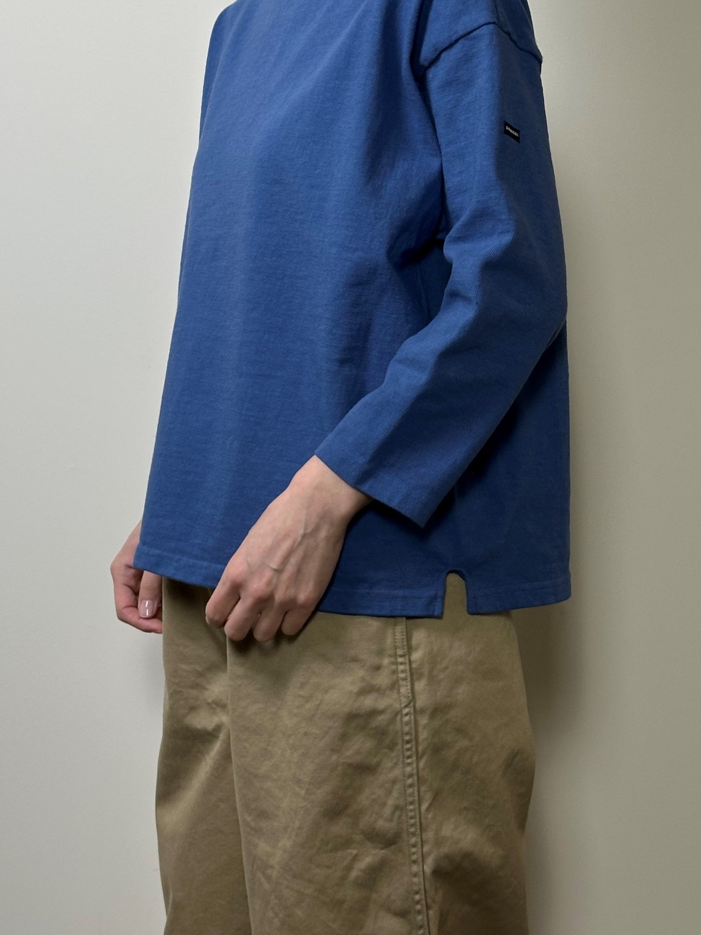 チューブボートネックマニッシュシャツ / Boat neck mannish Tube shirt