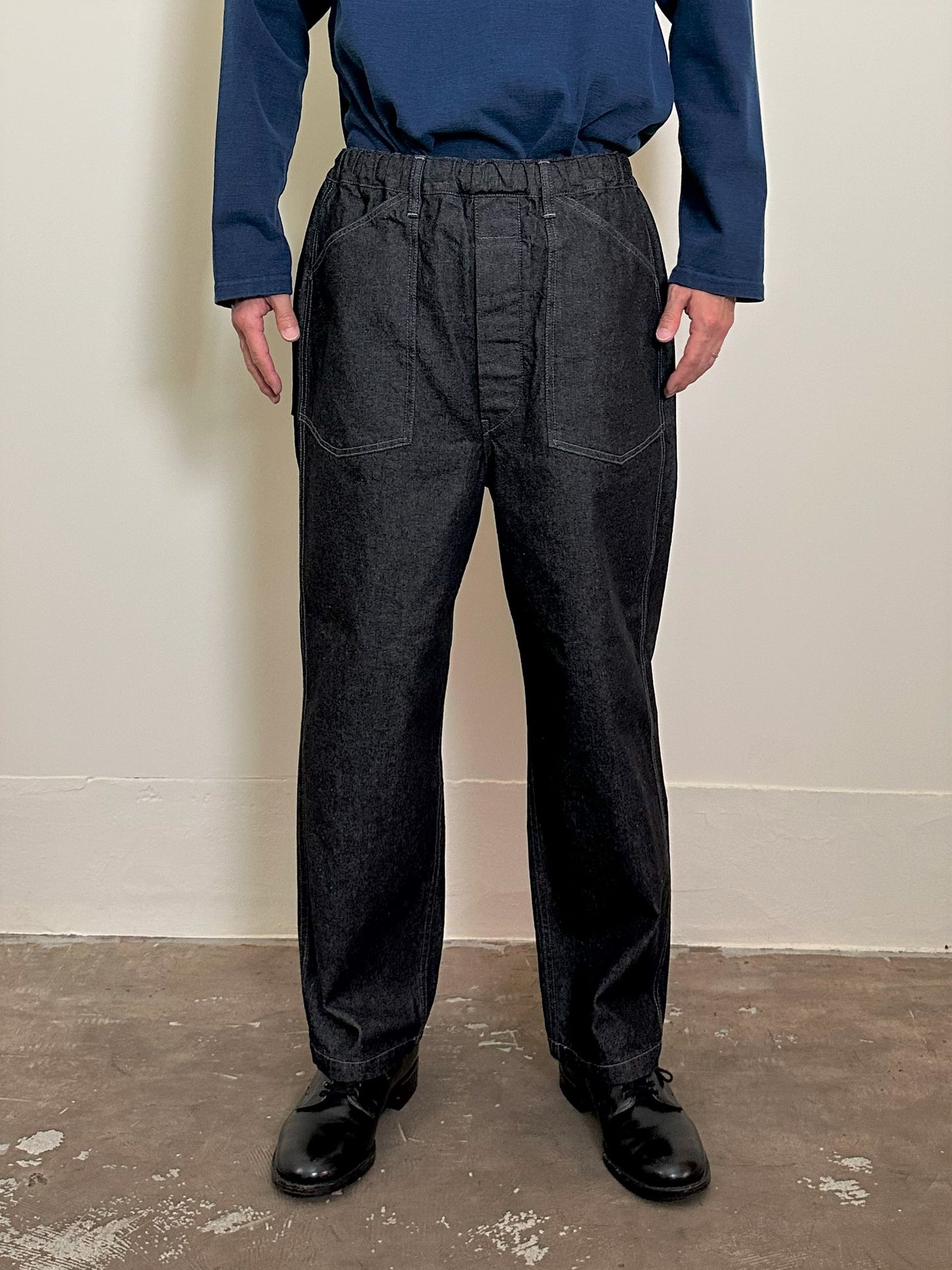ブラックデニムPWイージーパンツ / Black Denim PW easy pants