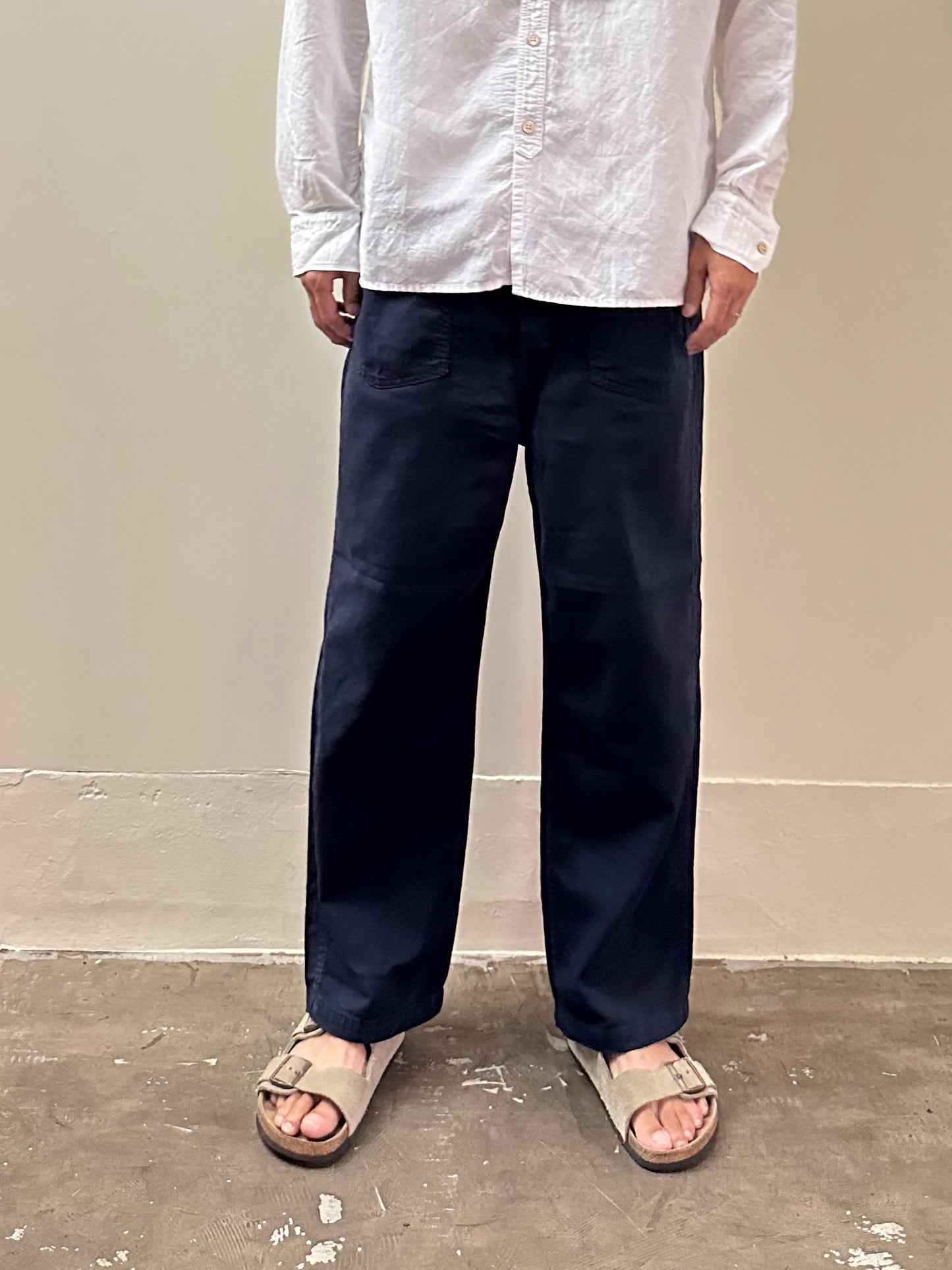 綿麻PWイージーパンツ / Cotton Linen Denim PW easy pants