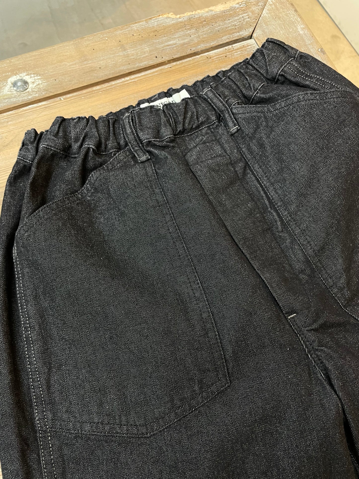 ブラックデニムPWイージーパンツ / Black Denim PW easy pants