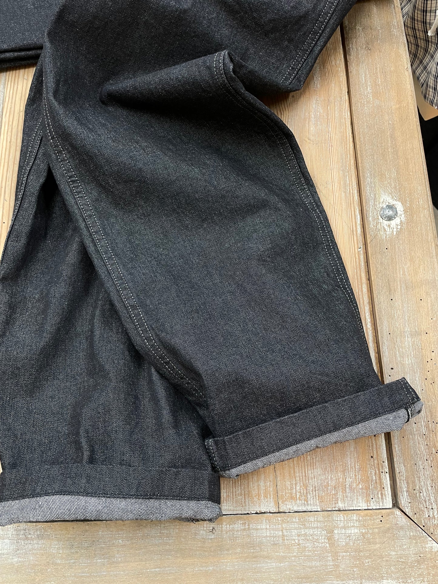 ブラックデニムPWイージーパンツ / Black Denim PW easy pants