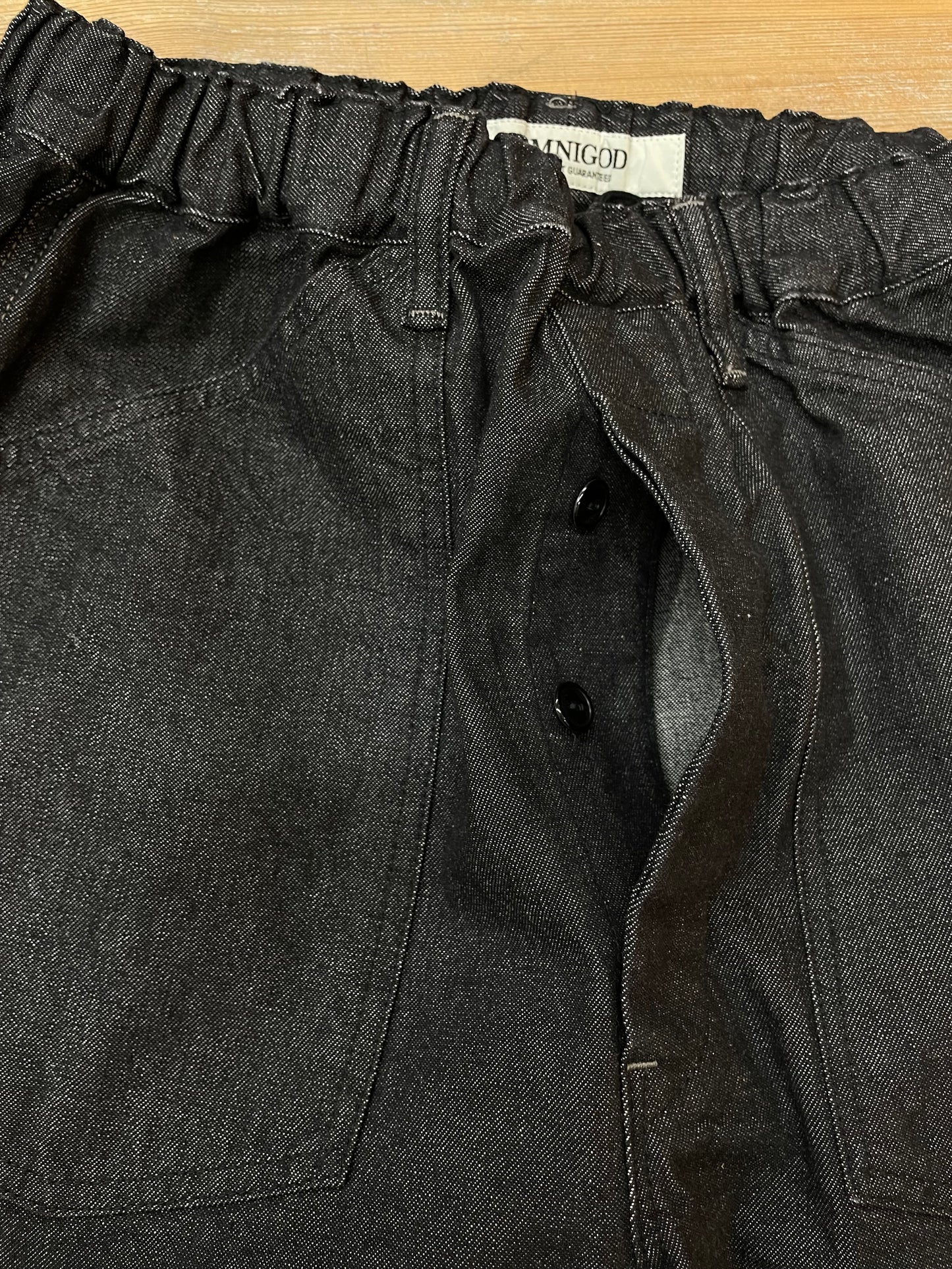 ブラックデニムPWイージーパンツ / Black Denim PW easy pants