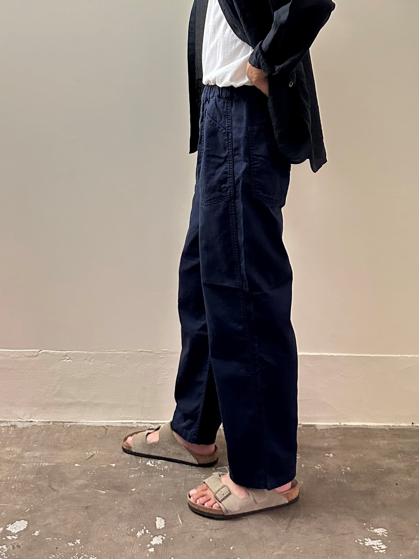 綿麻PWイージーパンツ / Cotton Linen Denim PW easy pants