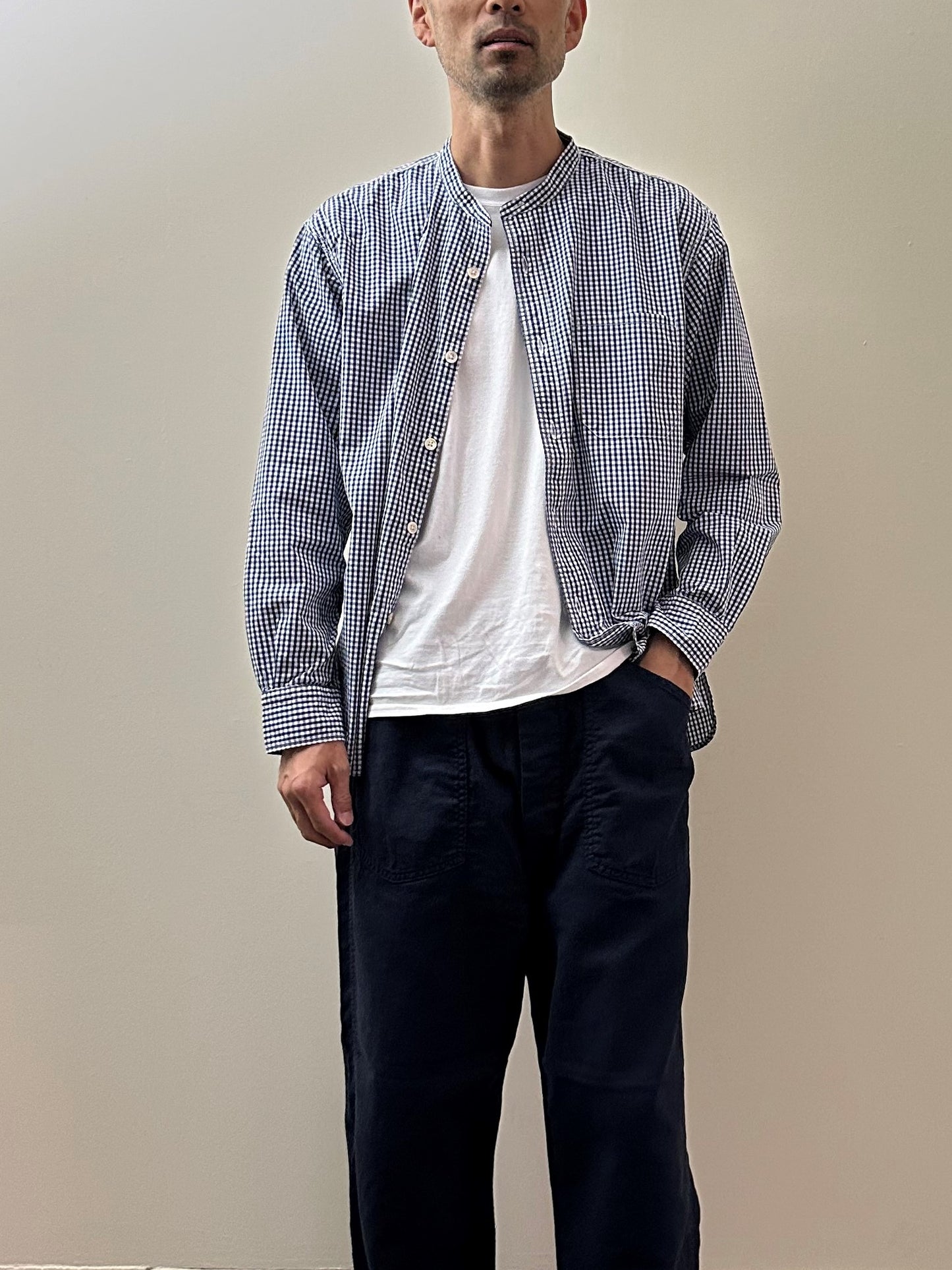 スタンドカラーワークシャツ / Stand collar work shirt