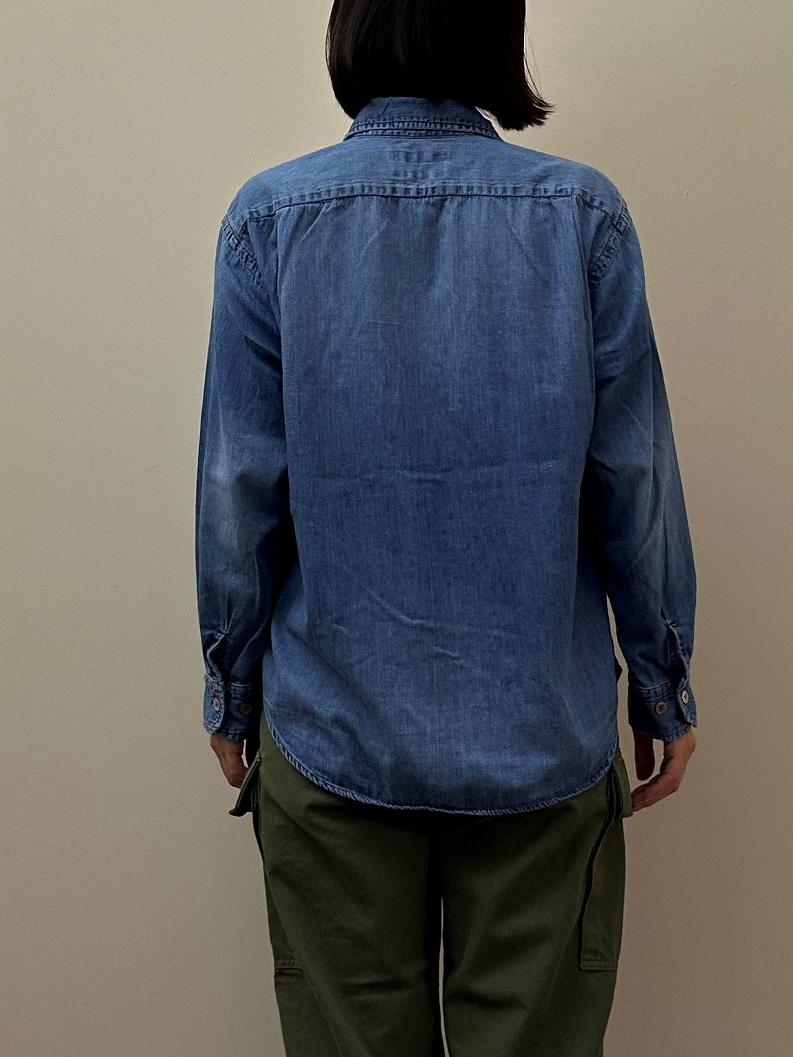デニム スプレッドカラーマニッシュシャツ ユーズドウォッシュ / Denim Spread collar mannish shirt used wash