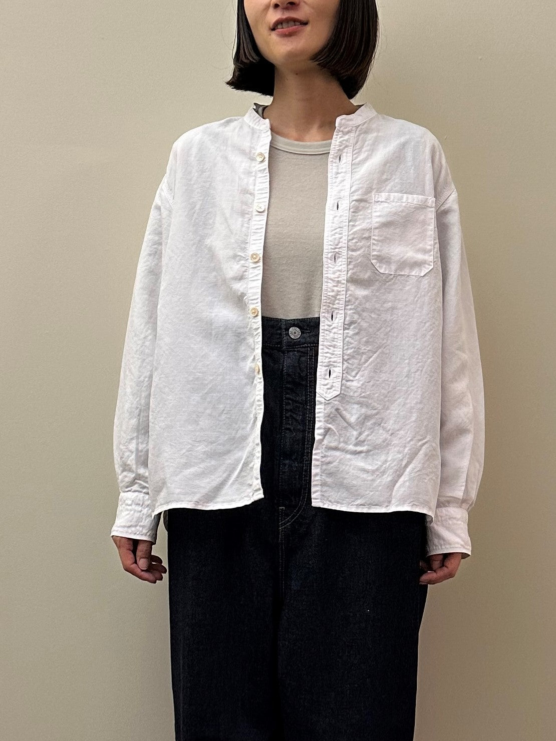 スタンドカラーワークシャツ / Stand collar work shirt