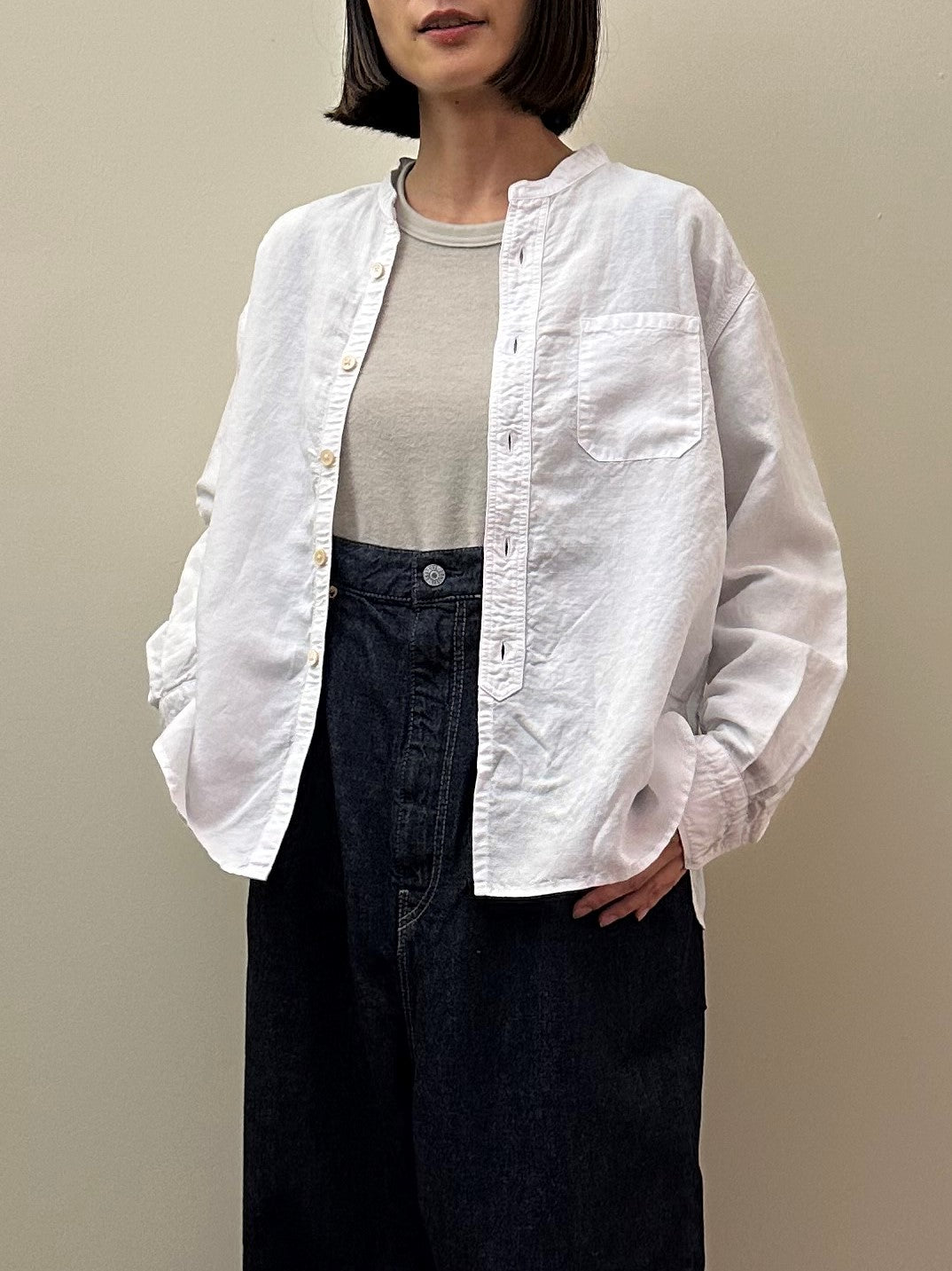 スタンドカラーワークシャツ / Stand collar work shirt