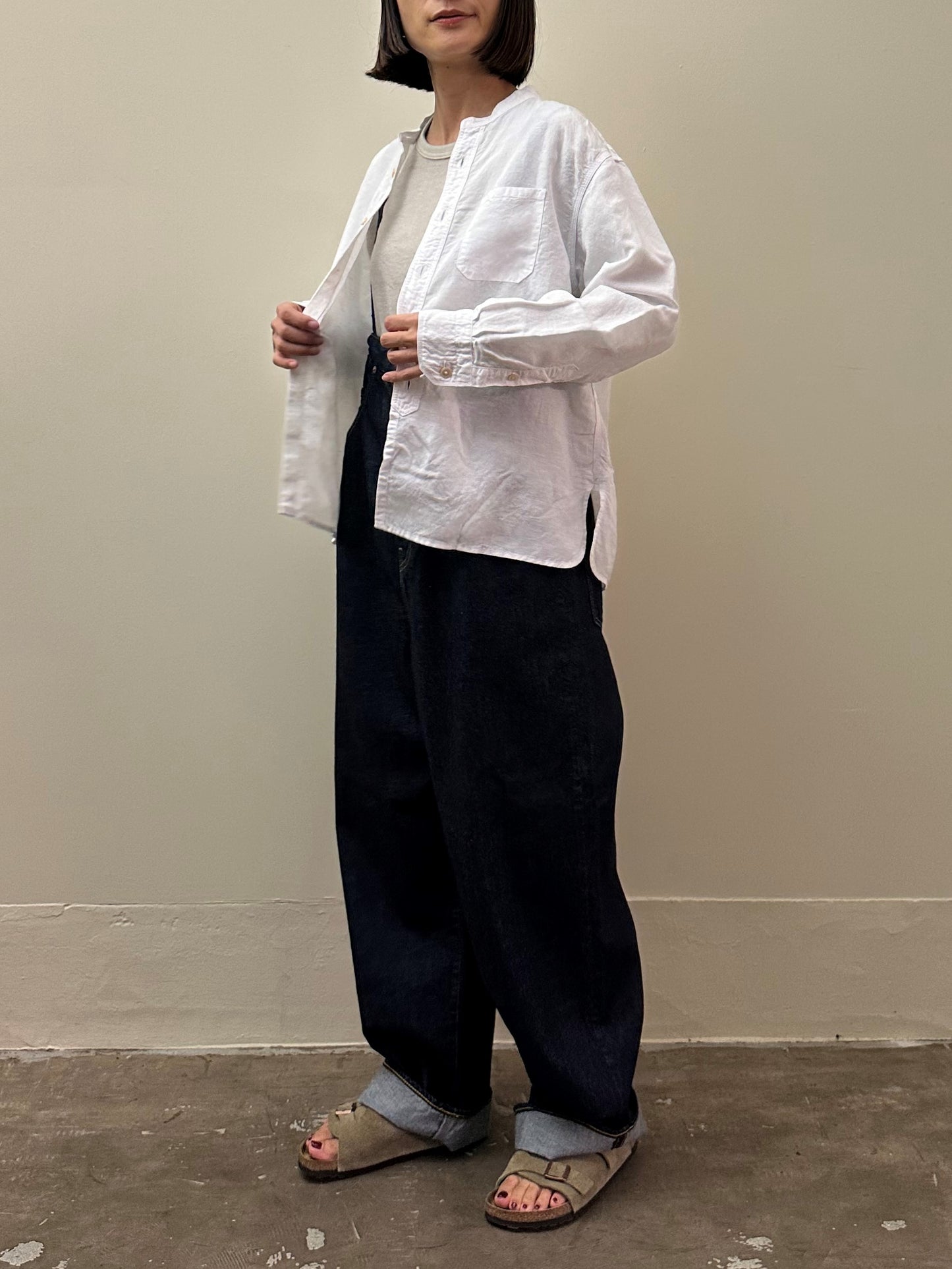 スタンドカラーワークシャツ / Stand collar work shirt