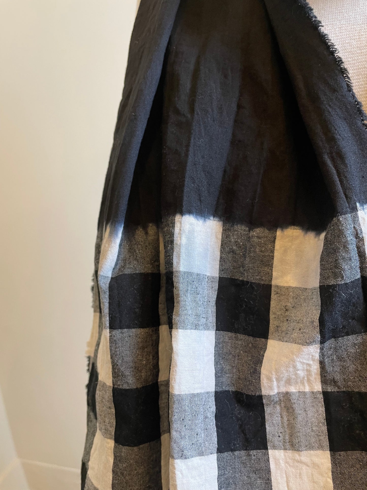 GINGHAM TIE OVER DYE MUFFLER / ギンガムタイオーバーダイマフラー