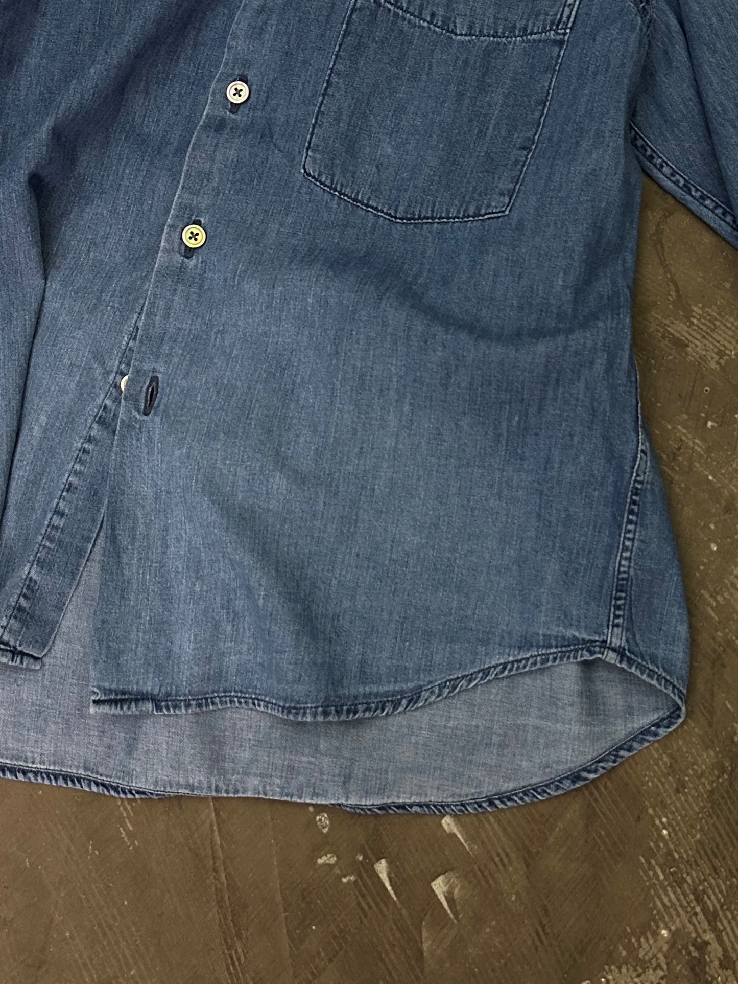 デニム スプレッドカラーマニッシュシャツ ユーズドウォッシュ / Denim Spread collar mannish shirt used wash