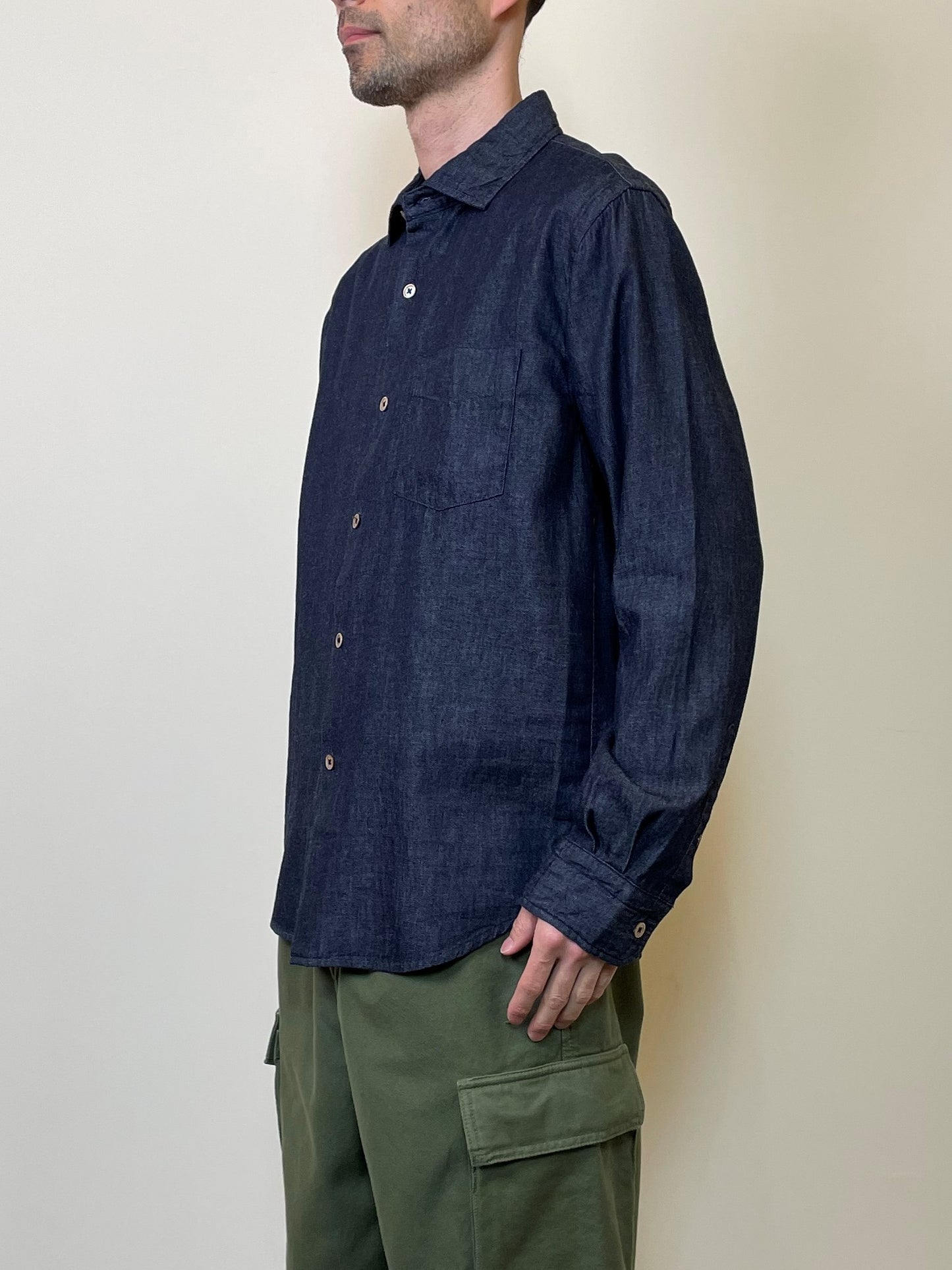 デニム スプレッドカラーシャツ / Denim Spread collar shirt