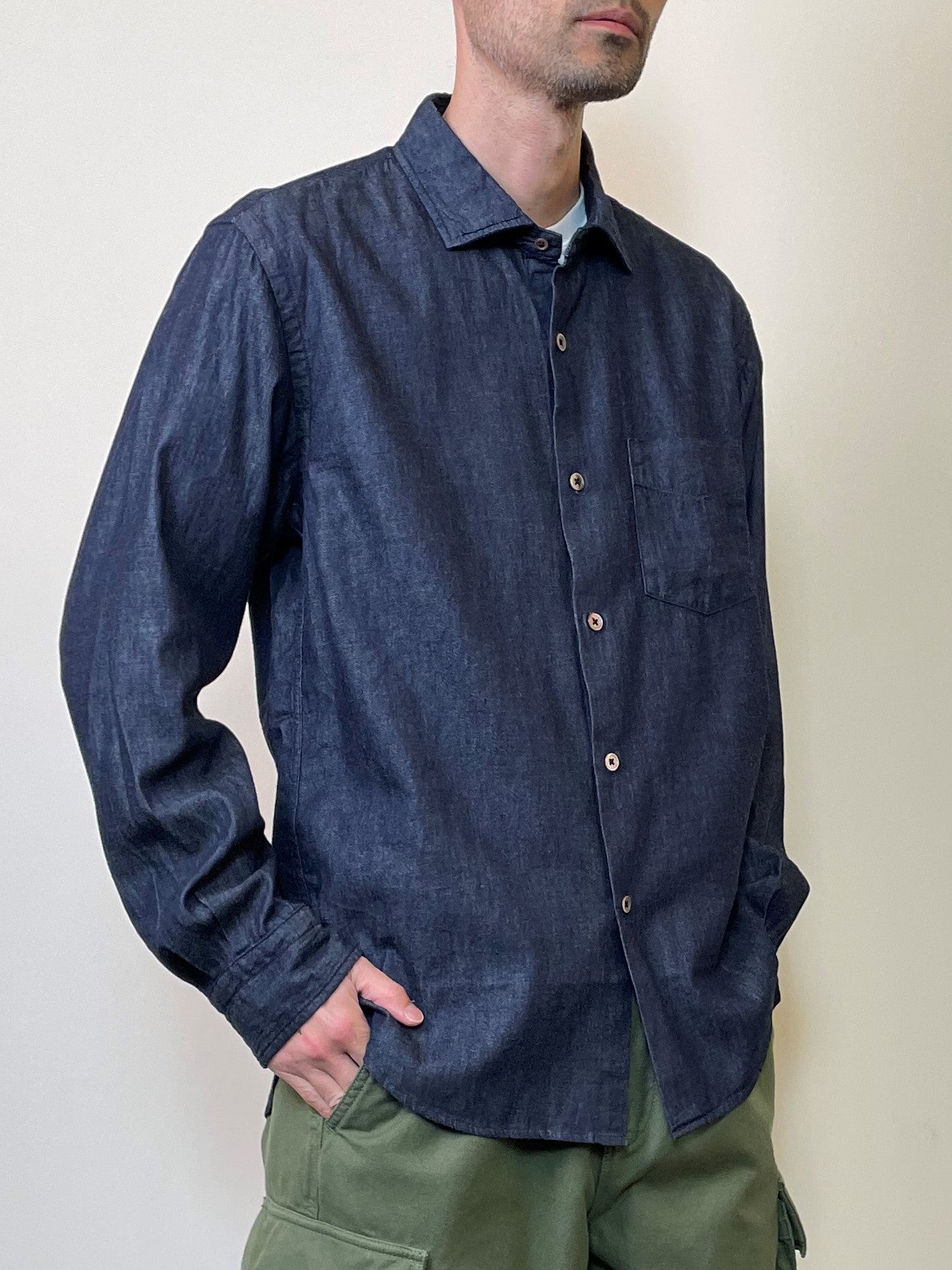 デニム スプレッドカラーシャツ / Denim Spread collar shirt