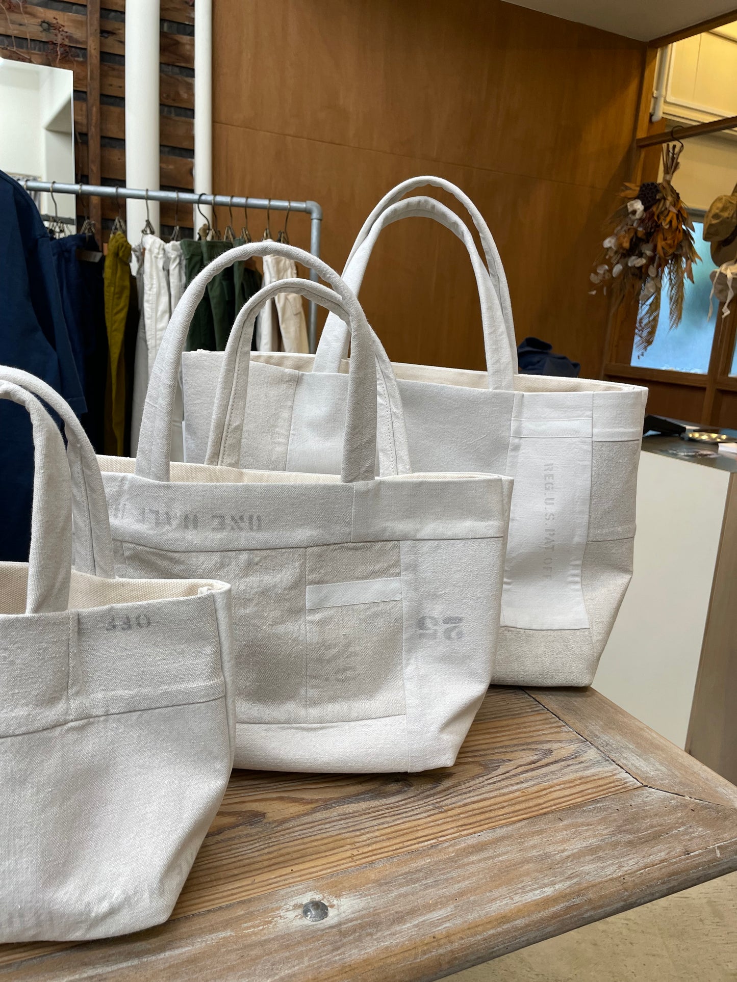 ARTEPOVERA ユーズドフランスシーツバック L / Used France Sheets Bag L