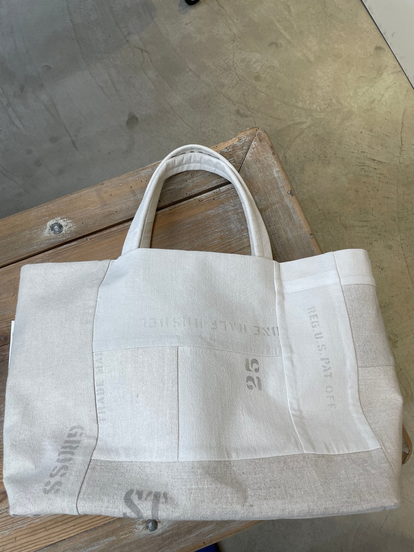 ARTEPOVERA ユーズドフランスシーツバック L / Used France Sheets Bag L