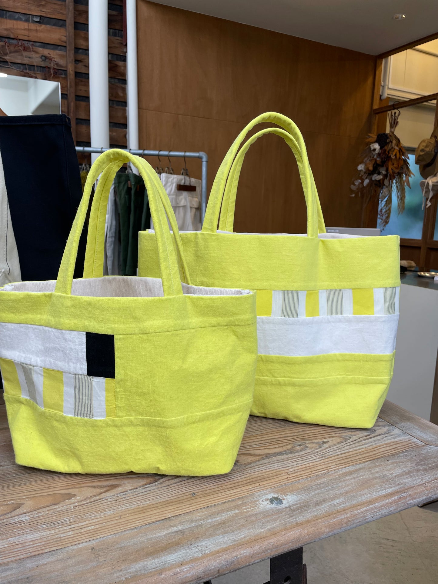 ARTEPOVERA インドコットンストライプバッグ L / India cotton stripe Bag L