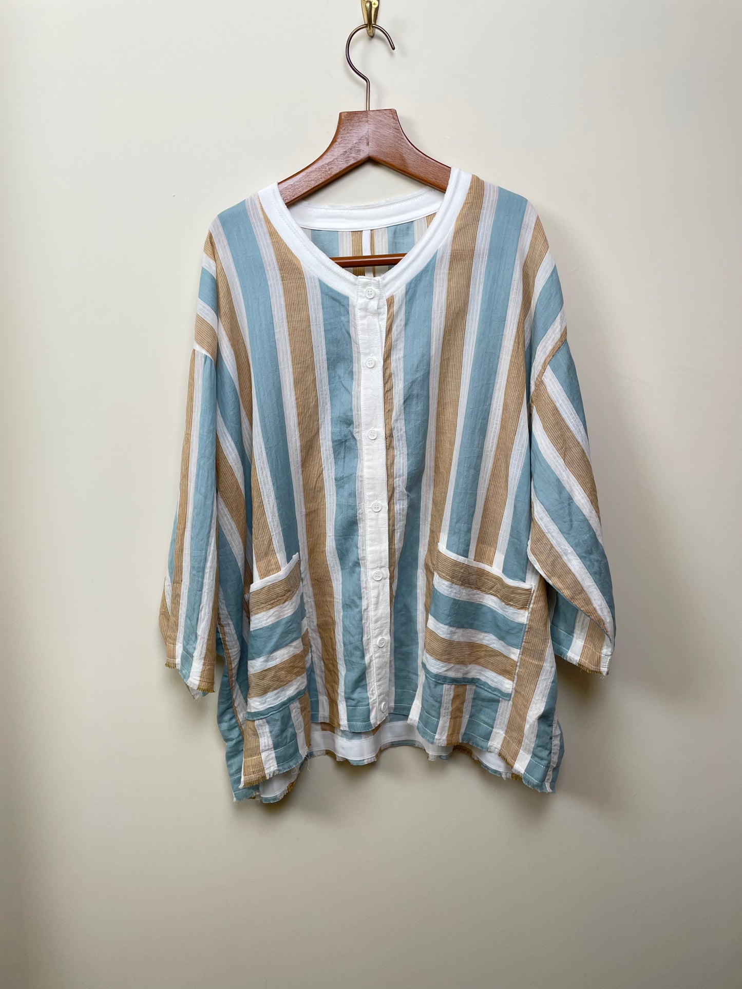 ARTEPOVERA インドコットンストライプカーデ / India cotton stripe cardigan