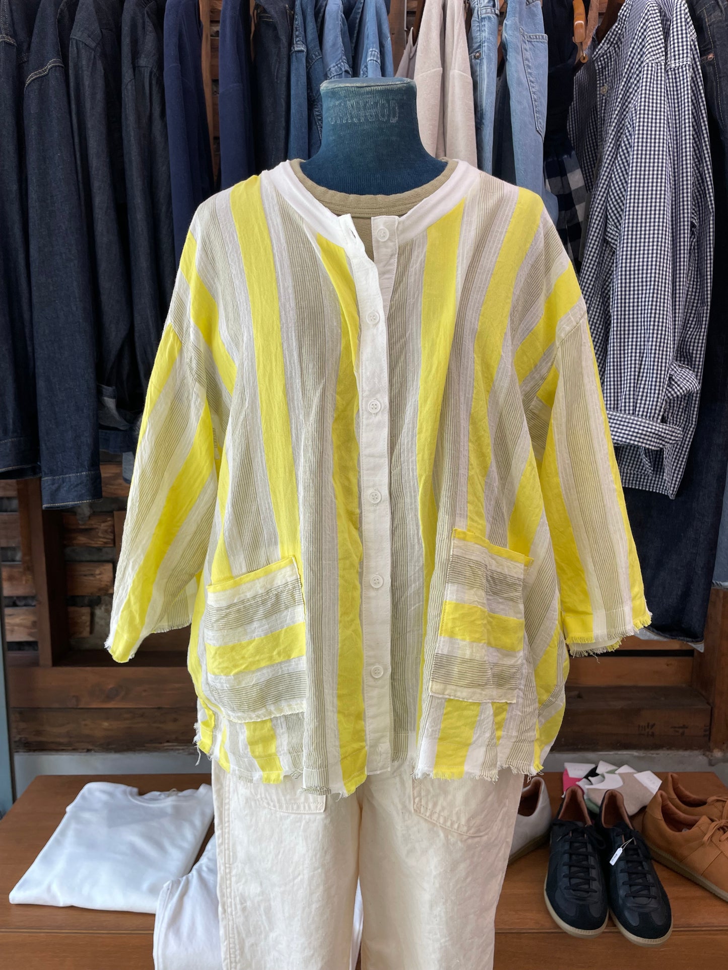 ARTEPOVERA インドコットンストライプカーデ / India cotton stripe cardigan