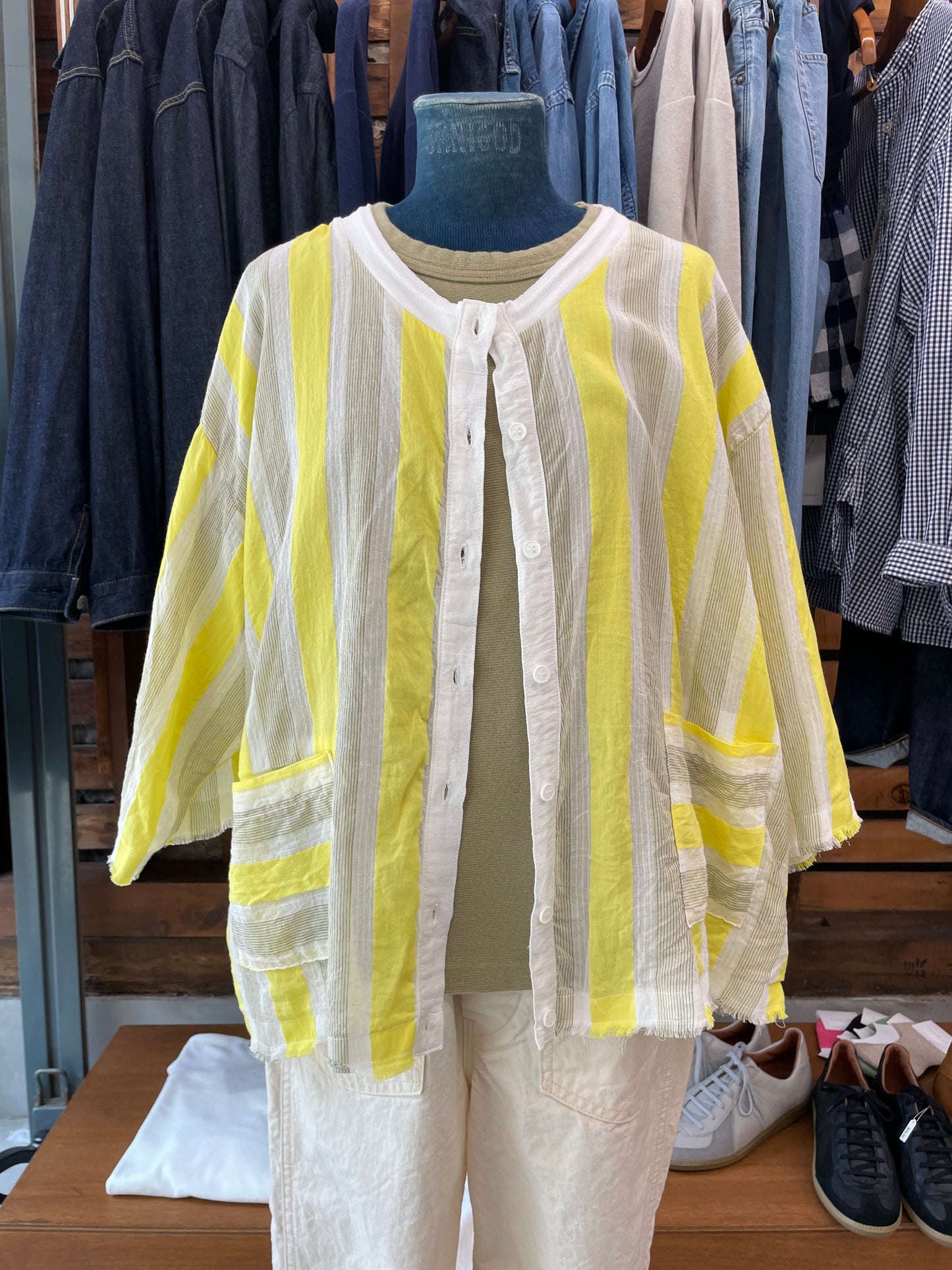 ARTEPOVERA インドコットンストライプカーデ / India cotton stripe cardigan