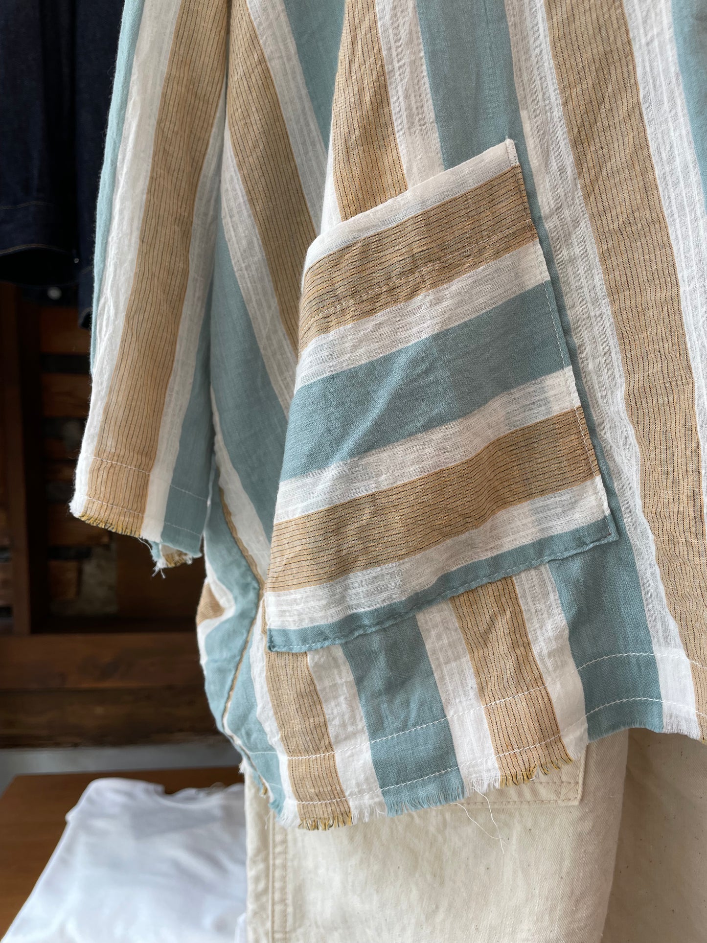 ARTEPOVERA インドコットンストライプカーデ / India cotton stripe cardigan