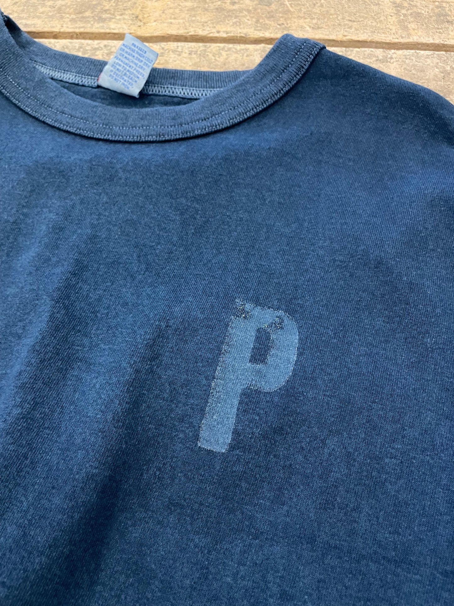 インディゴショートスリーブスタンプTシャツ / Indigo short sleeves stamp T-shirt
