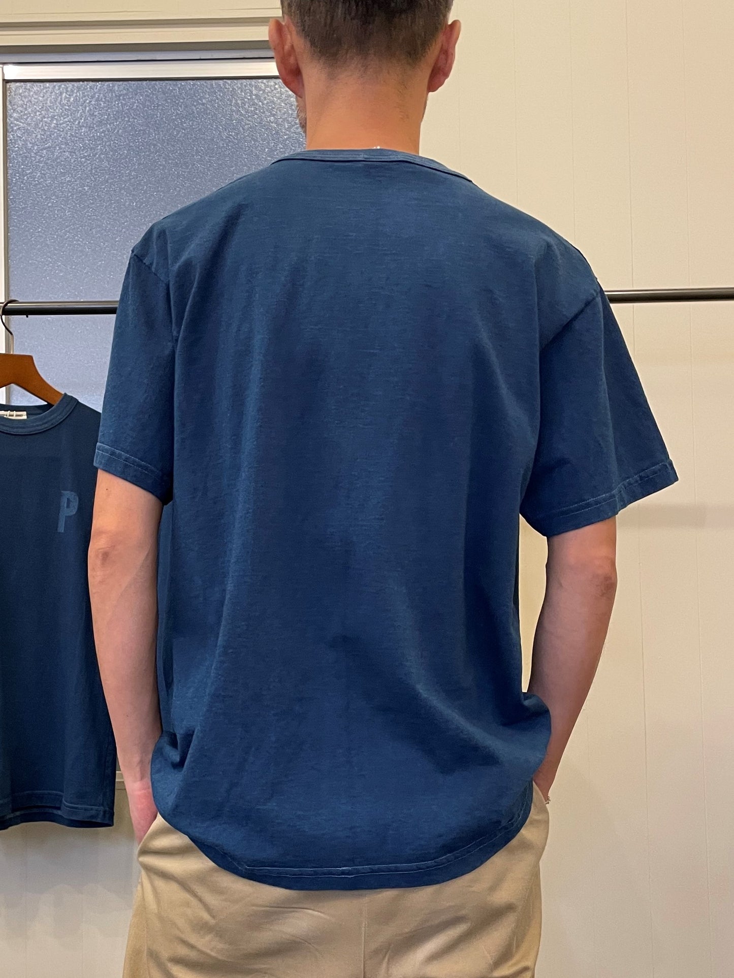 インディゴショートスリーブスタンプTシャツ / Indigo short sleeves stamp T-shirt