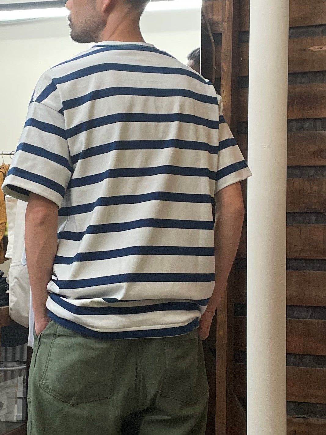 インディゴボーダーリラックスTシャツ / Indigo Border relax T-shirt