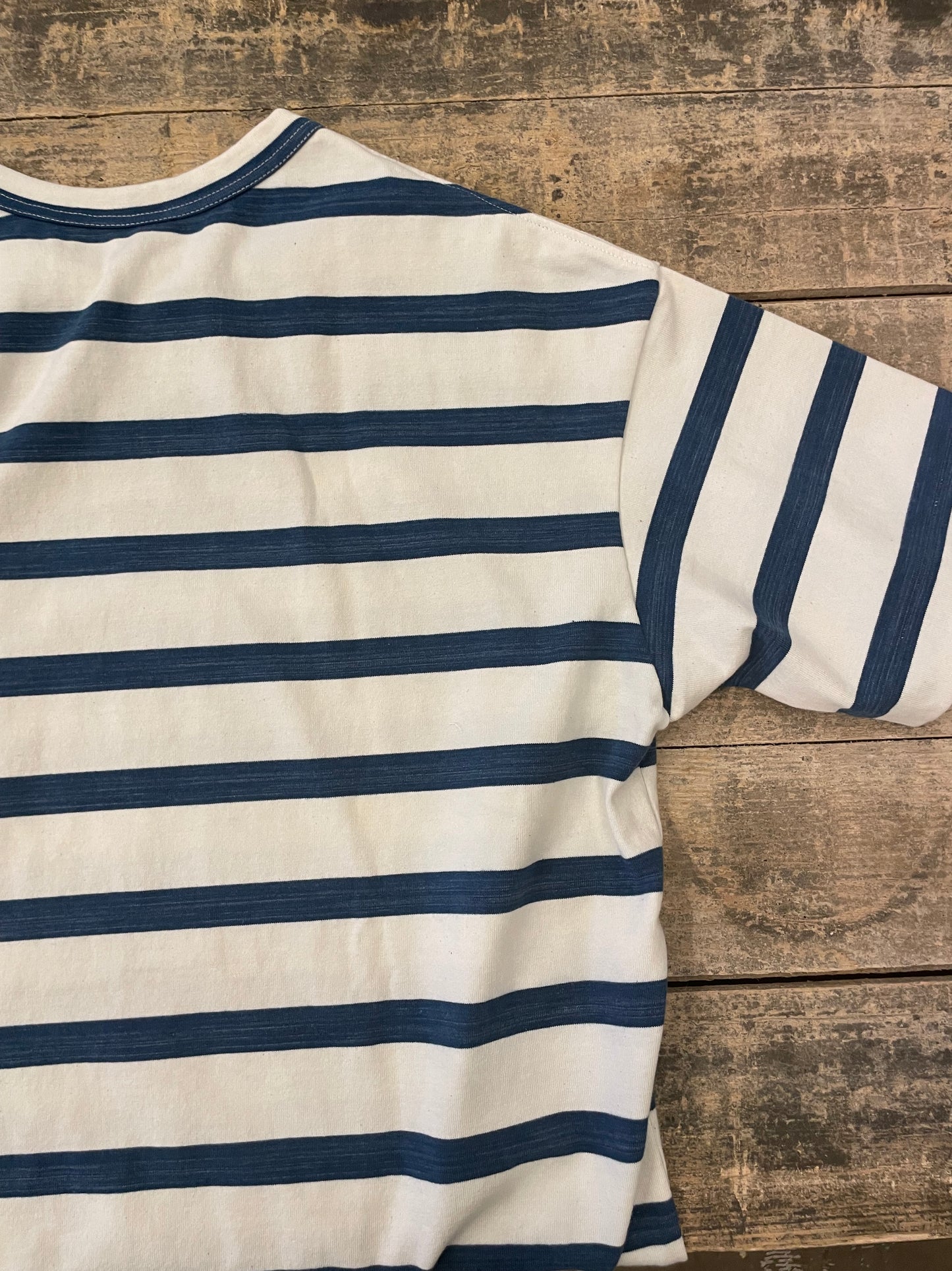 インディゴボーダーリラックスTシャツ / Indigo Border relax T-shirt