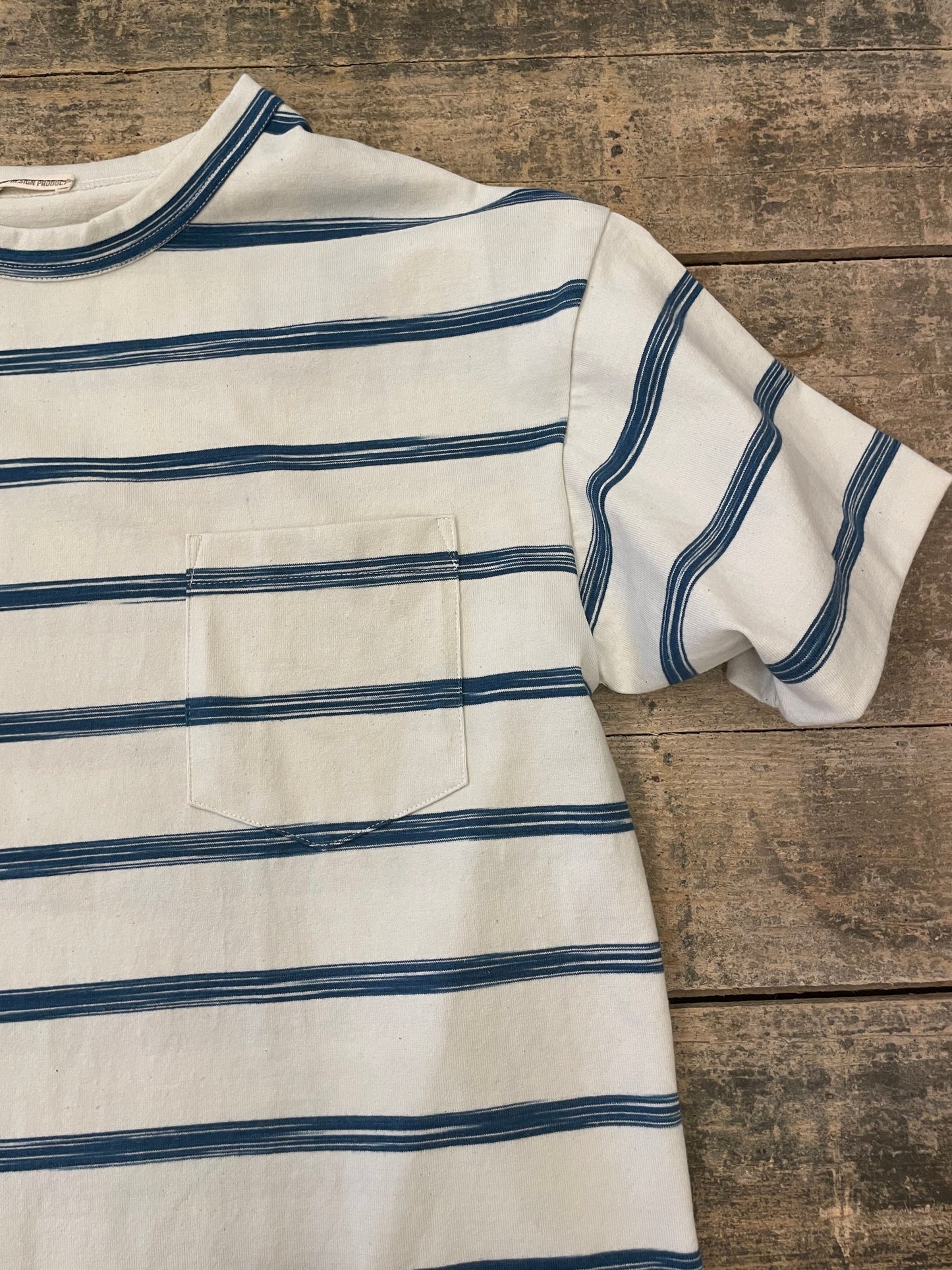 藍染めボーダーリラックスTシャツ / AI dyeing Border relax T-shirt