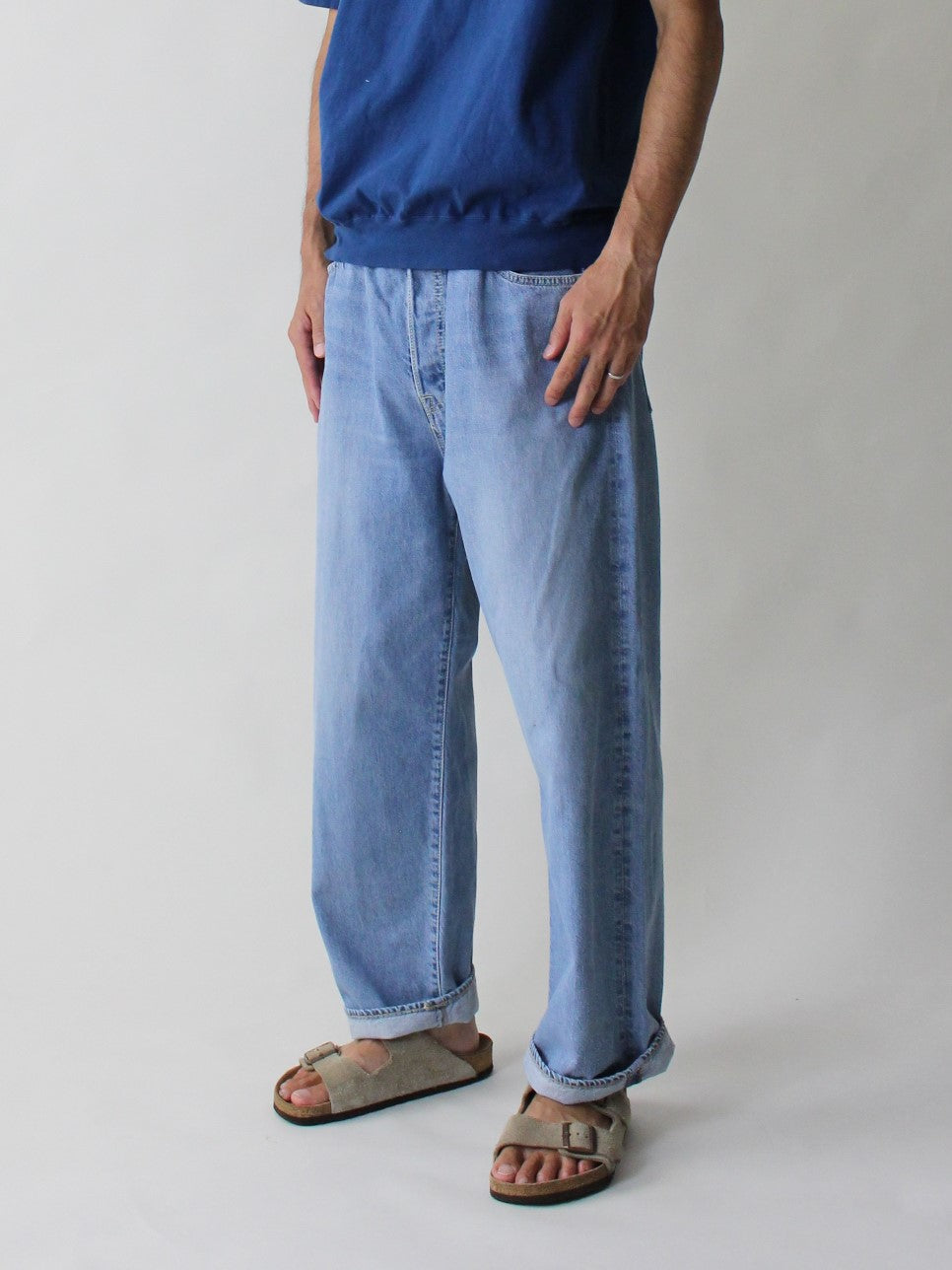 5P イージールーズジーンズ ユーズドウォッシュ/ 5P easy loose jeans Used wash