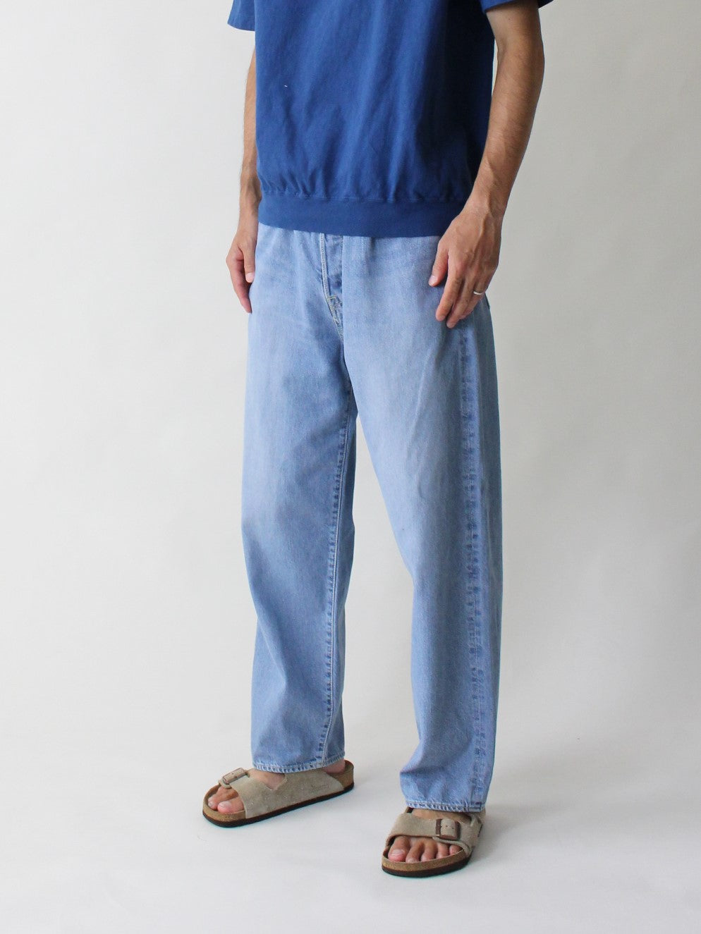 5P イージールーズジーンズ ユーズドウォッシュ/ 5P easy loose jeans Used wash