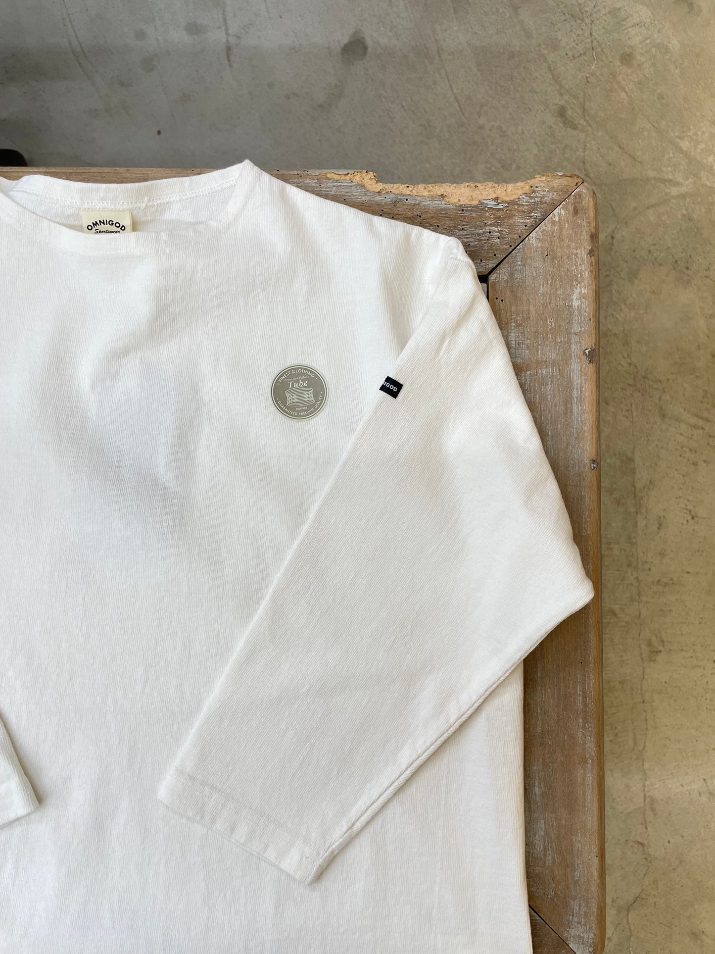 チューブボートネックマニッシュシャツ / Boat neck mannish Tube shirt