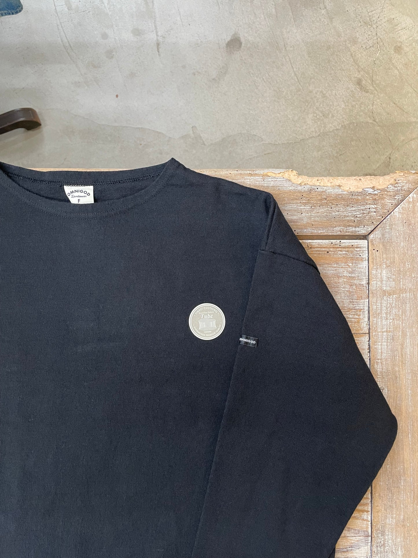 チューブボートネックマニッシュシャツ / Boat neck mannish Tube shirt