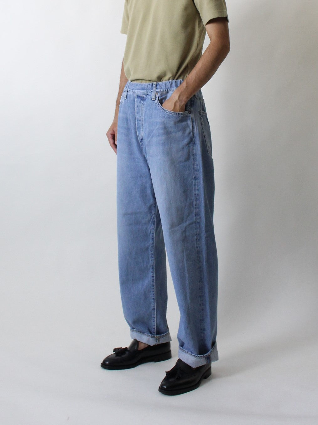 5P イージールーズジーンズ ユーズドウォッシュ/ 5P easy loose jeans Used wash