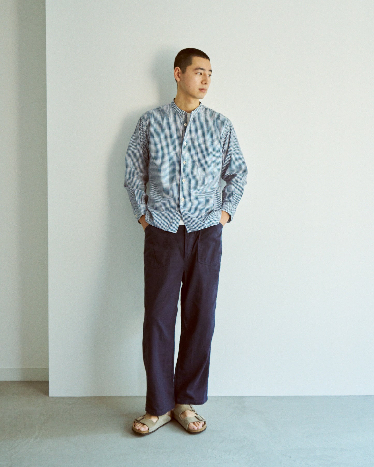 スタンドカラーワークシャツ / Stand collar work shirt