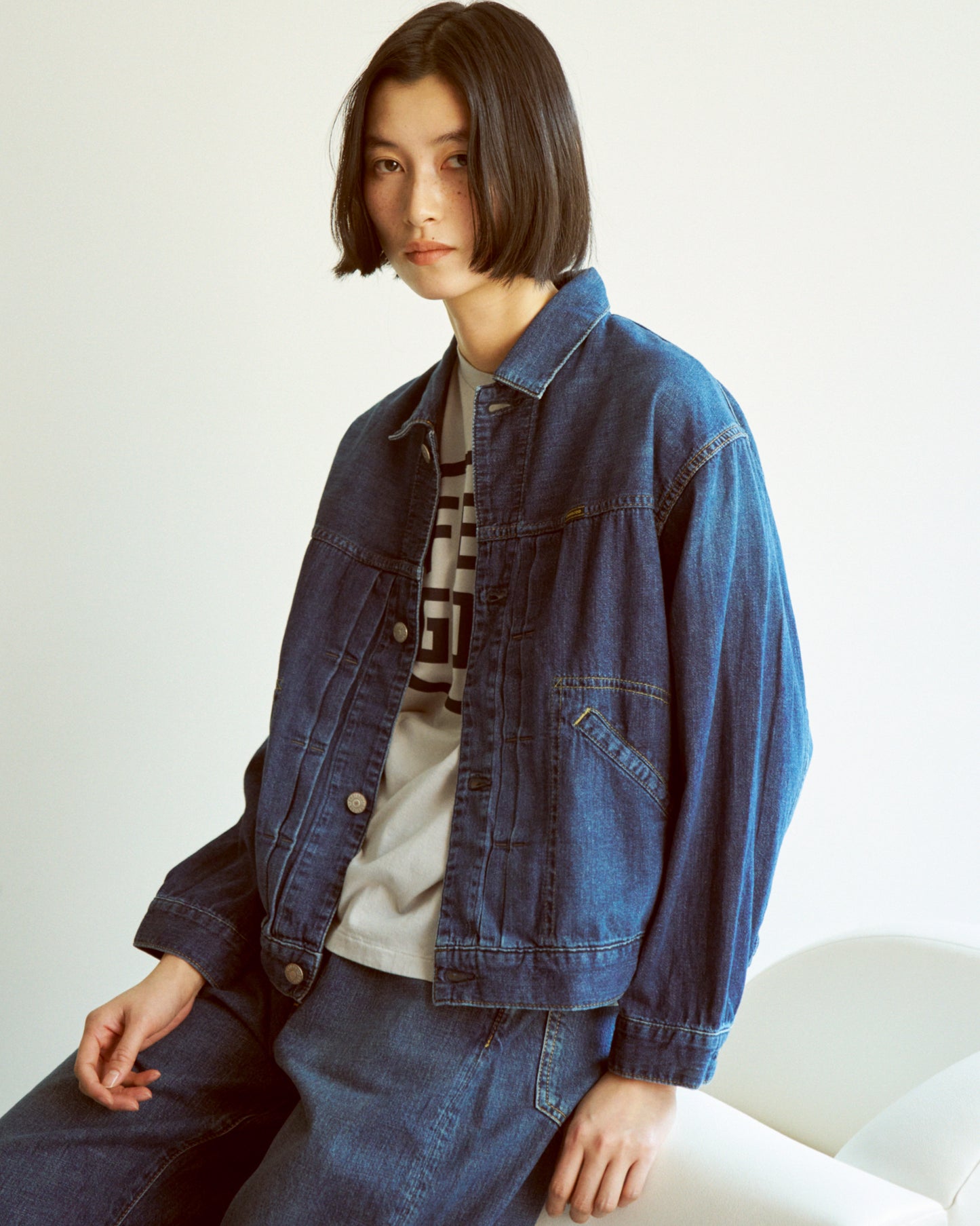 ショートワークジャケットユーズドウォッシュ / Short work jacket used wash
