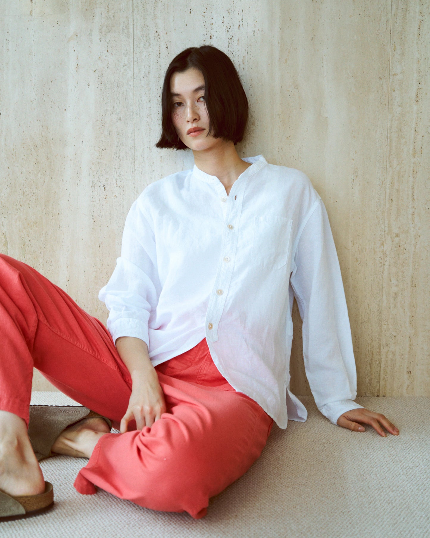 綿麻PWイージーパンツ / Cotton Linen PW easy pants