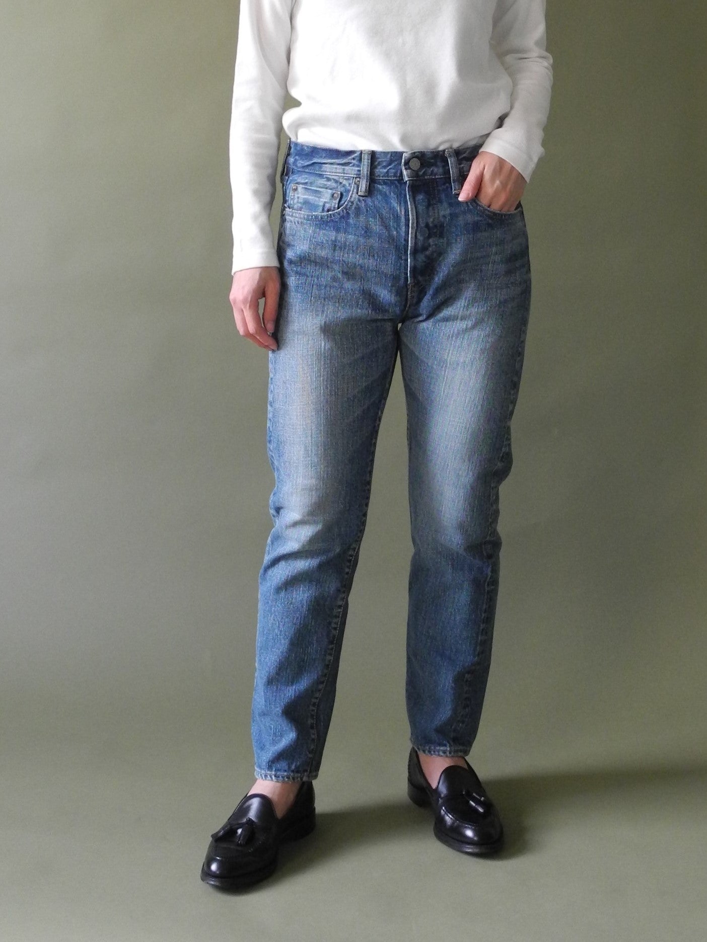 5Pカレッジフィットジーンズ  ユーズドウォッシュ / 5P College fit jeans used wash