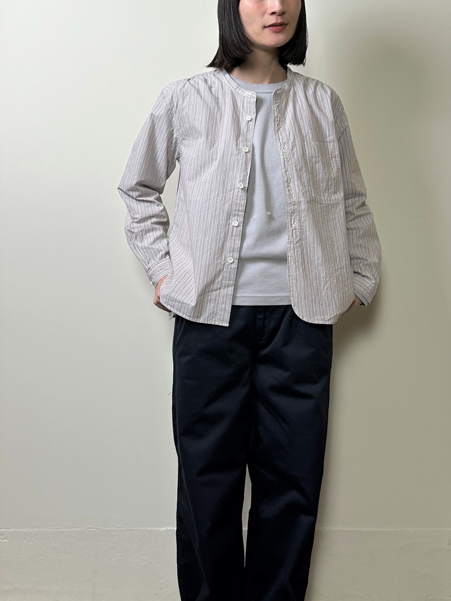 スタンドカラーシャツ / Stand collar shirt – OMNIGOD COOP