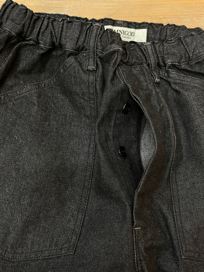 ブラックデニムPWイージーパンツ / Black Denim PW easy pants
