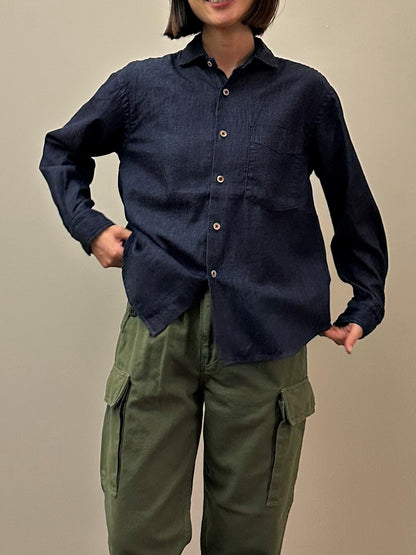 デニム スプレッドカラーマニッシュシャツ / Denim Spread collar mannish shirt
