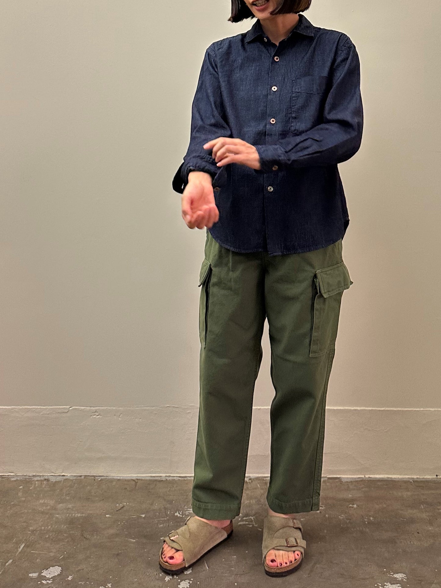 デニム スプレッドカラーマニッシュシャツ / Denim Spread collar mannish shirt
