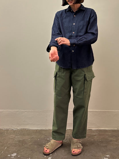 デニム スプレッドカラーマニッシュシャツ / Denim Spread collar mannish shirt