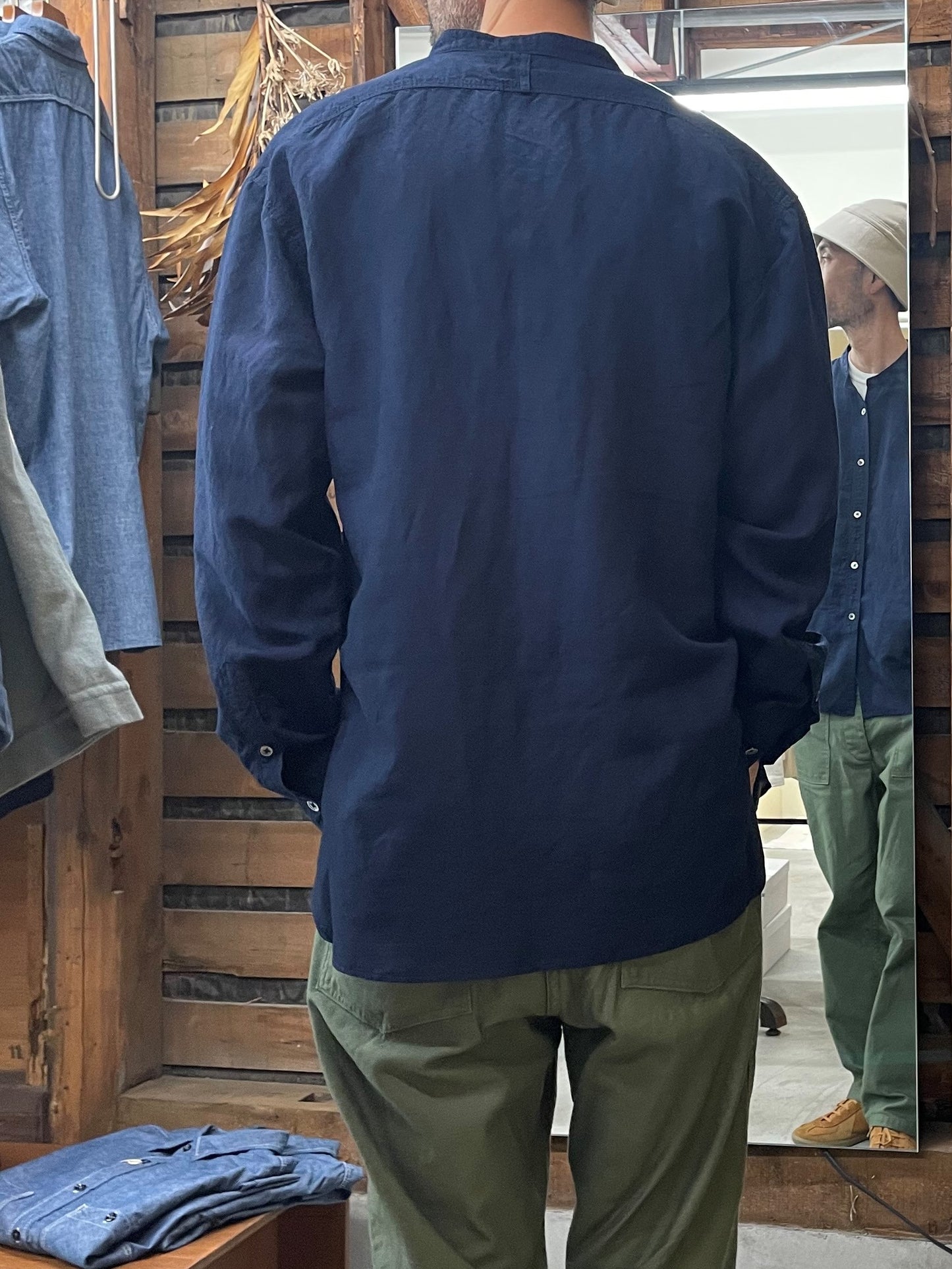 スタンドカラーワークシャツ / Stand collar work shirt