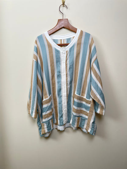 ARTEPOVERA インドコットンストライプカーデ / India cotton stripe cardigan