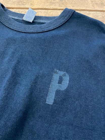 インディゴショートスリーブスタンプTシャツ / Indigo short sleeves stamp T-shirt