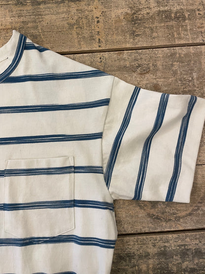 藍染めボーダーリラックスＴシャツ / AI dyeing Border relax T-shirt