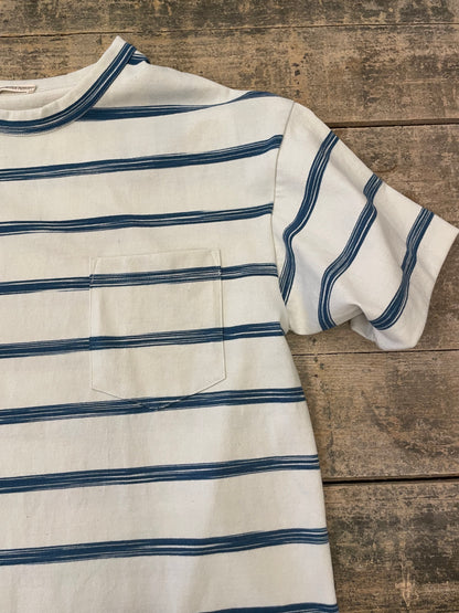 藍染めボーダーリラックスＴシャツ / AI dyeing Border relax T-shirt