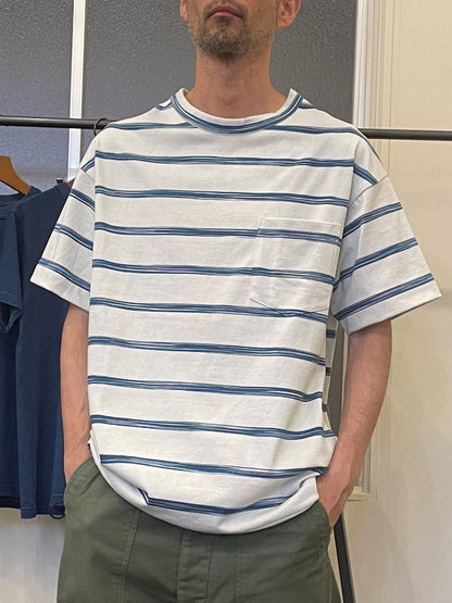 藍染めボーダーリラックスＴシャツ / AI dyeing Border relax T-shirt