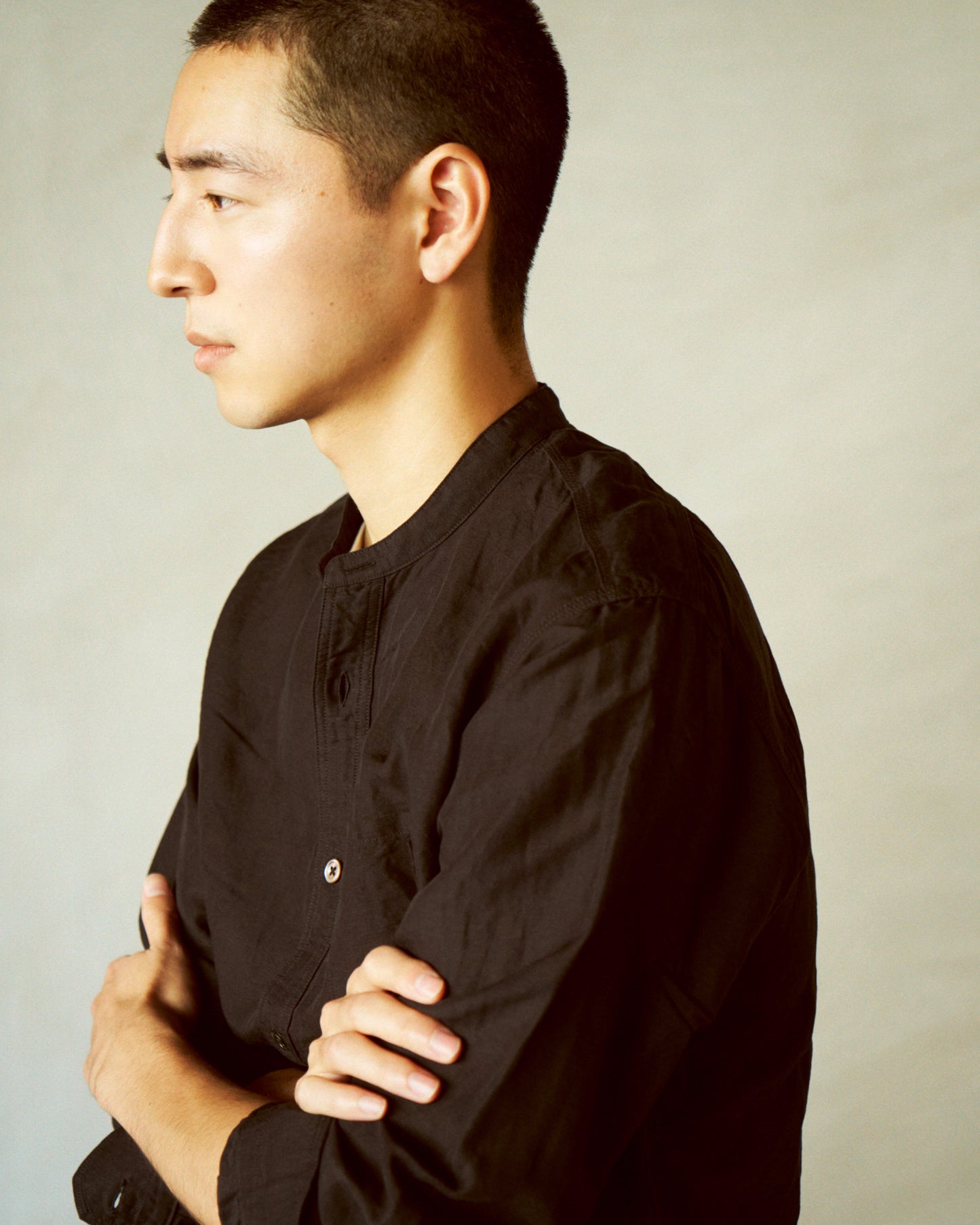 スタンドカラーワークシャツ / Stand collar work shirt